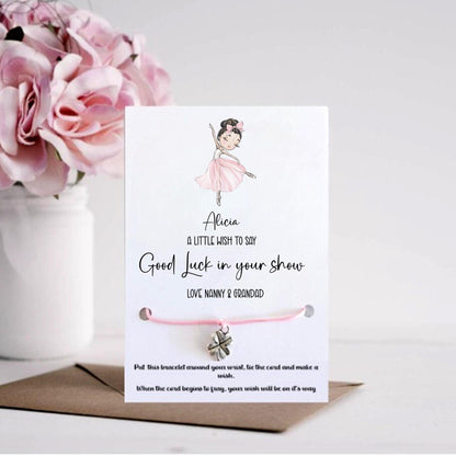 Personalised Good Luck in your dance show wish bracelet, Good Luck dance gift, personalised good luck show, personalised dance show gift