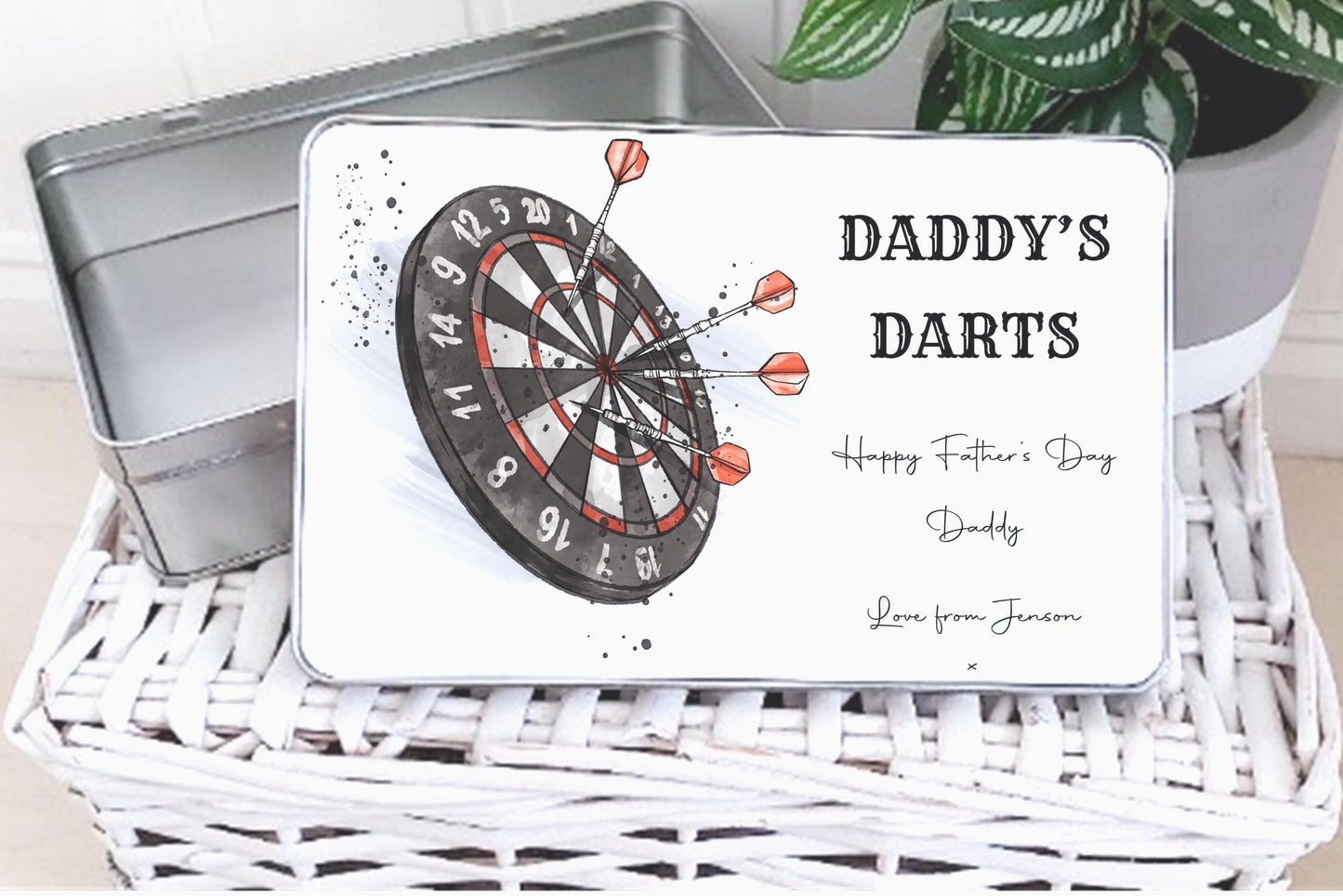 personalised Darts Storage Tin: Custom Dart Accessories