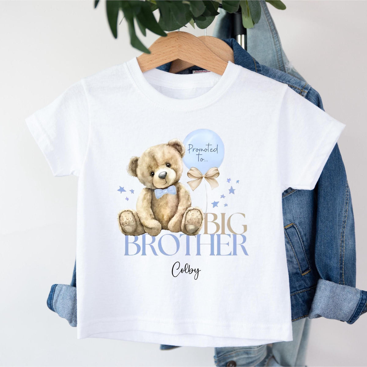 Personalised Big Brother T-Shirt: Teddy Bear Sibling Announcement