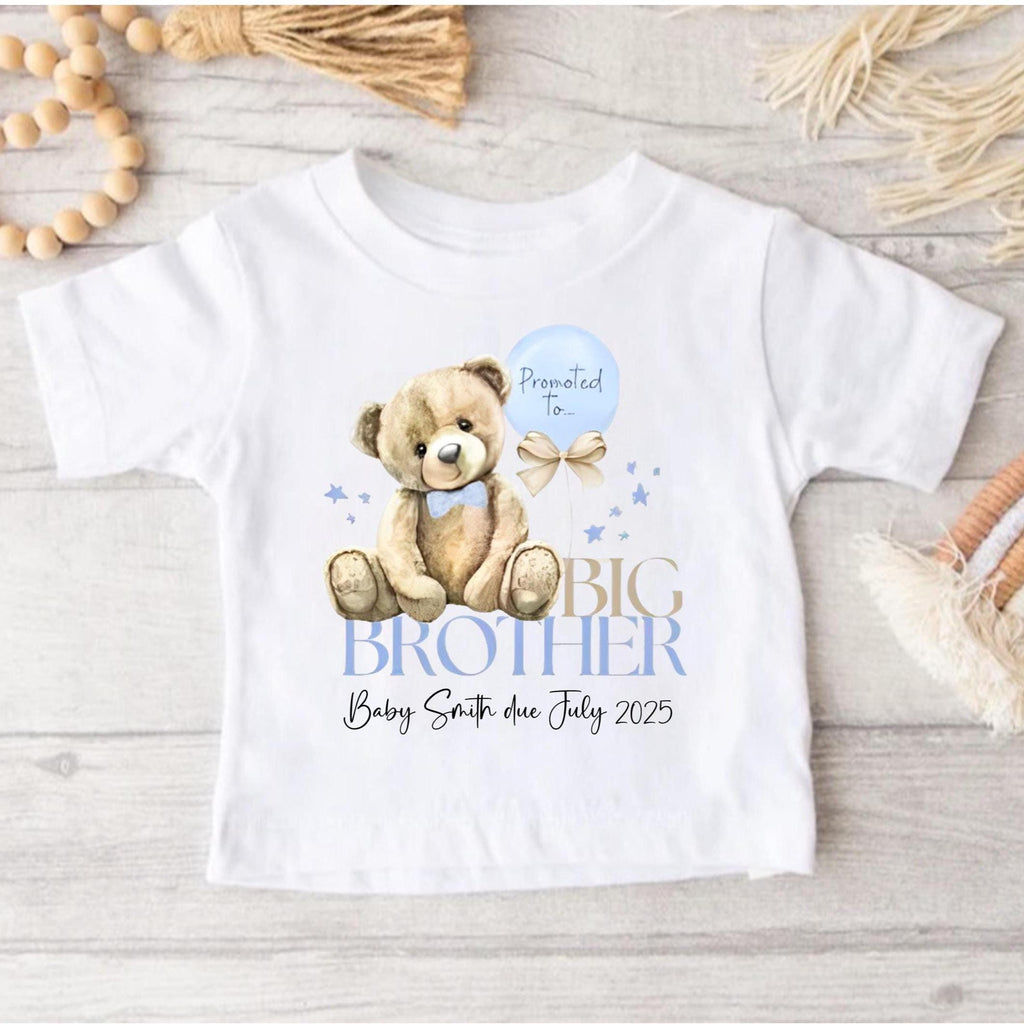 Personalised Big Brother T-Shirt: Teddy Bear Sibling Announcement