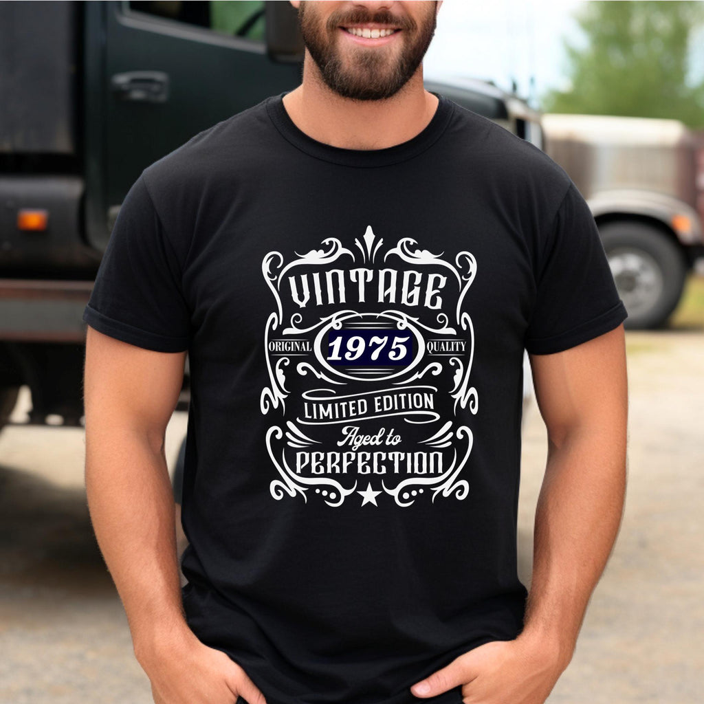 Mens 50th Birthday T-Shirt: 1975 Limited Edition Vintage Style