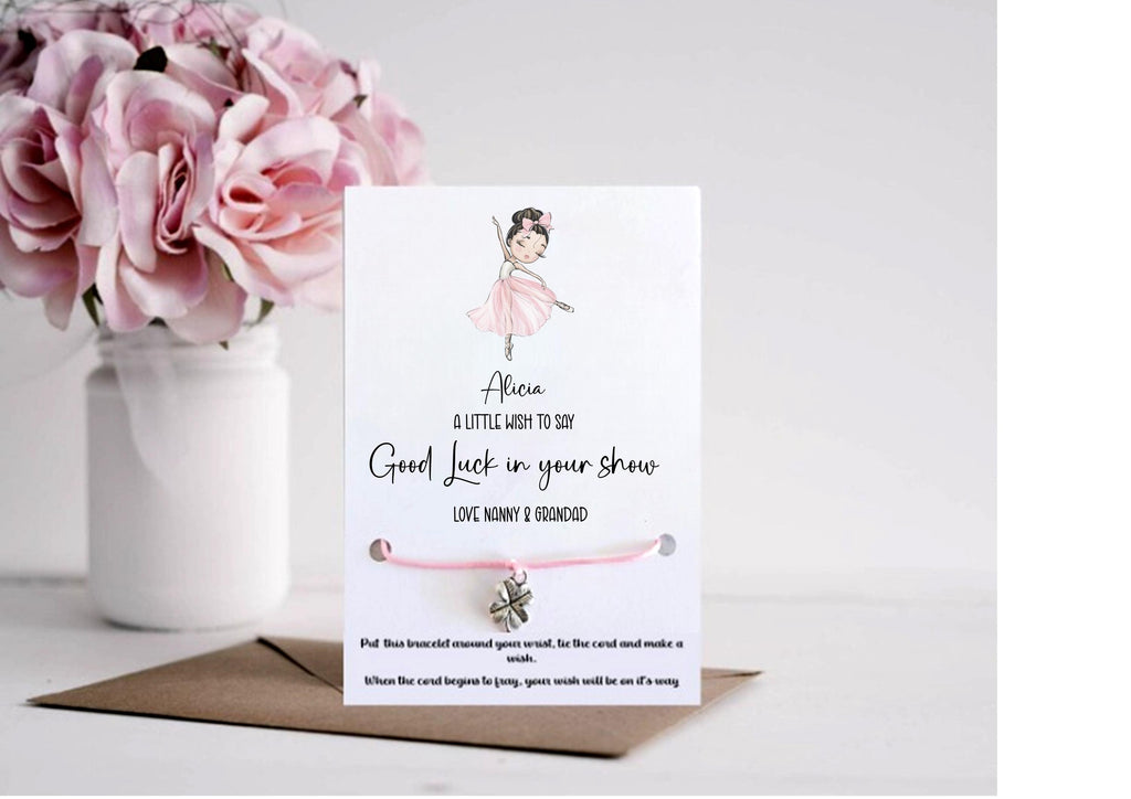 Personalised Good Luck in your dance show wish bracelet, Good Luck dance gift, personalised good luck show, personalised dance show gift