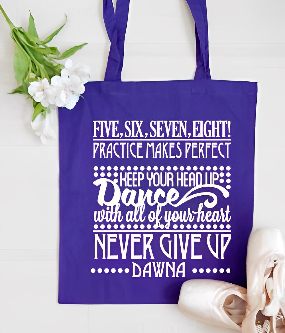 personalised Dancer Cotton Tote Bag: Dance Gift, Stocking Filler