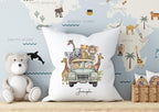 Personalised Safari Animal Cushion: Kids Room Decor