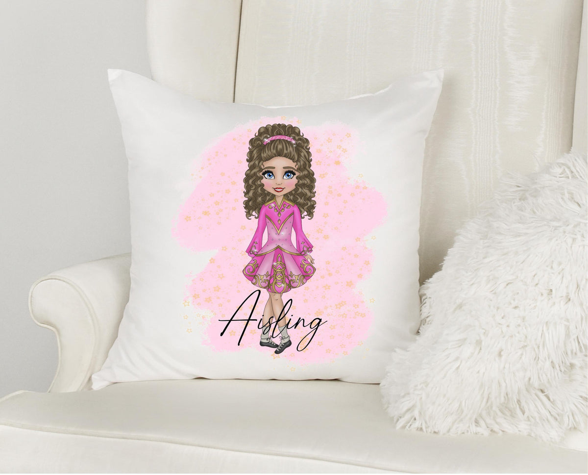 Personalised Irish Dancer Cushion: Custom Hair & Eye Color