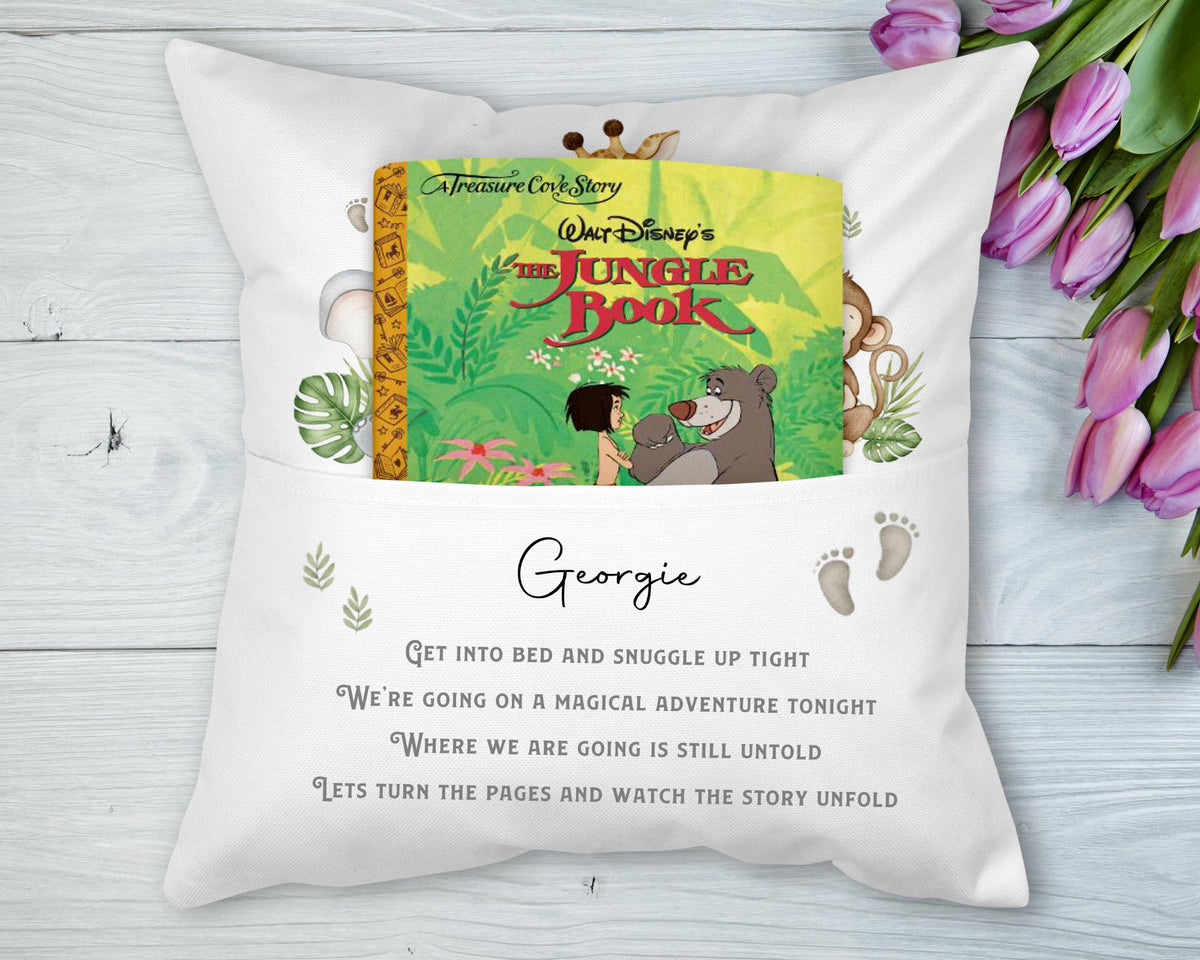 Personalised Safari Animal Bedtime Story Pillow: Custom Nursery Decor