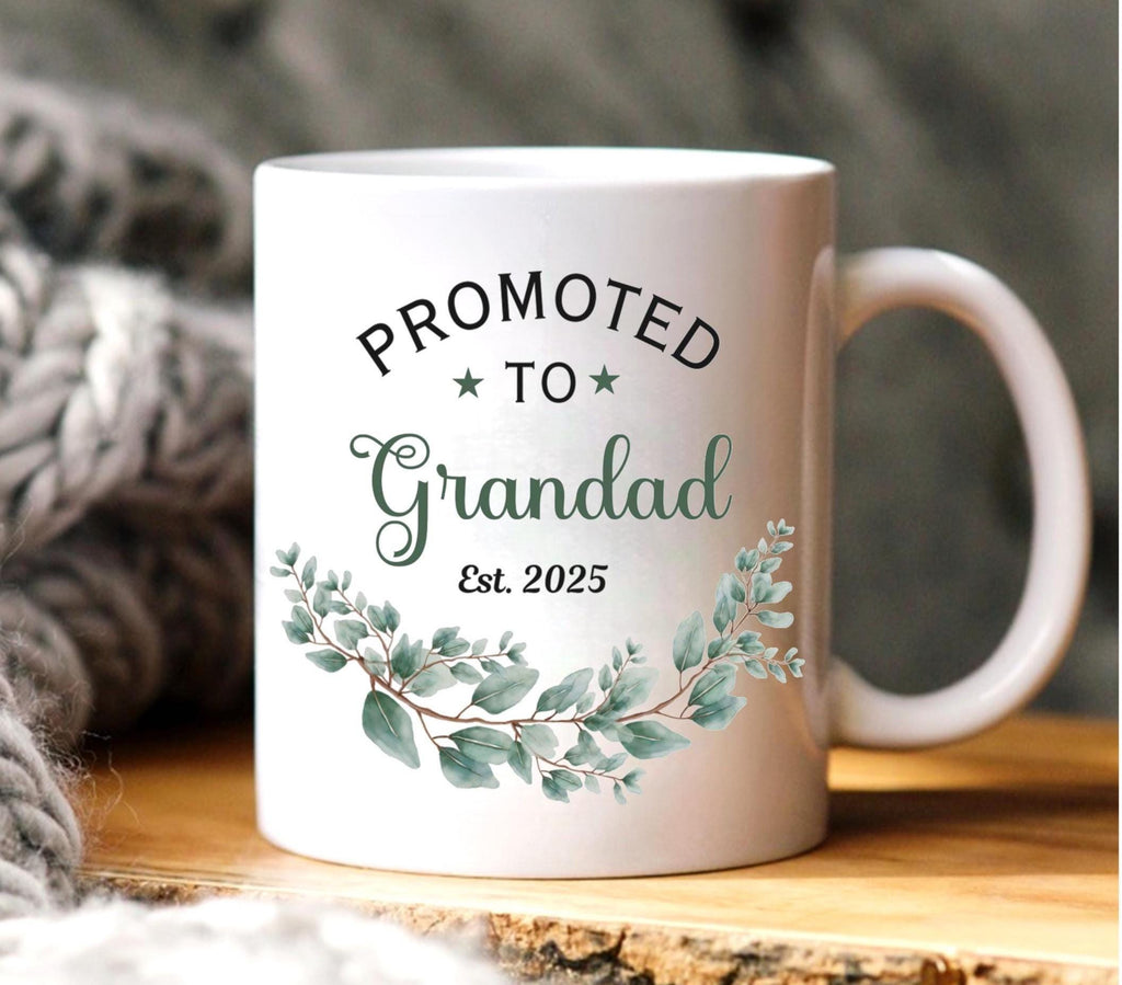 Promoted to Grandma & Grandad Mug Set: 2025 Pregnancy Announcement Gift