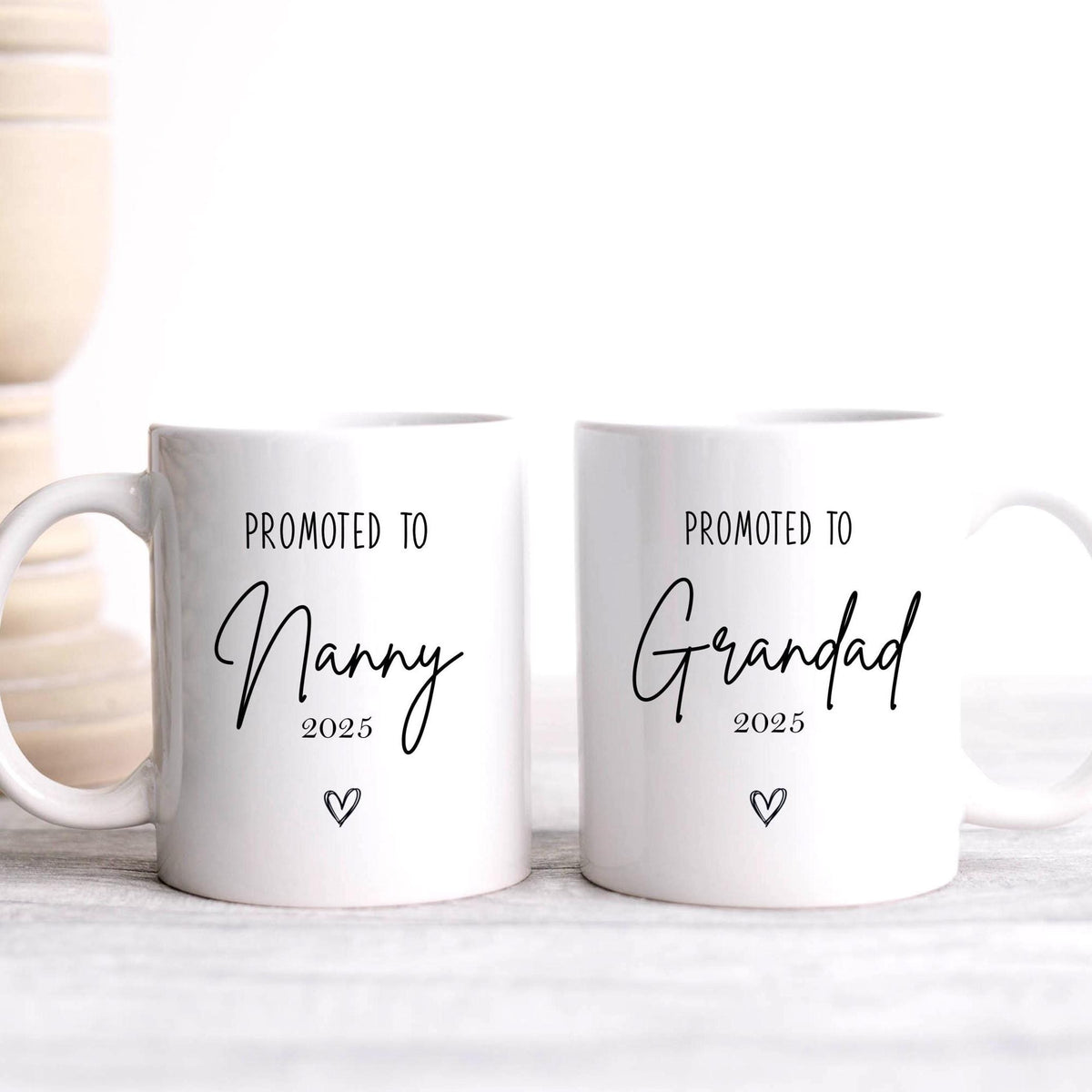 Promoted to Nanny/Grandad Mug: Custom Pregnancy Announcement Coffee Cup