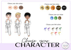 Personalised boy's Karate Water Bottle: Custom Hair, Eye & Belt Color