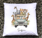 Personalised Safari Animal Cushion: Kids Room Decor