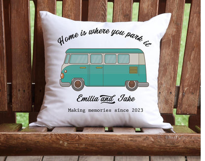 Personalised Caravan Cushion: Camping Motorhome Gift