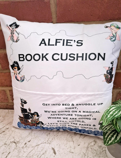 Personalised boy's Pirate Reading Cushion: Boy's Bedroom Decor