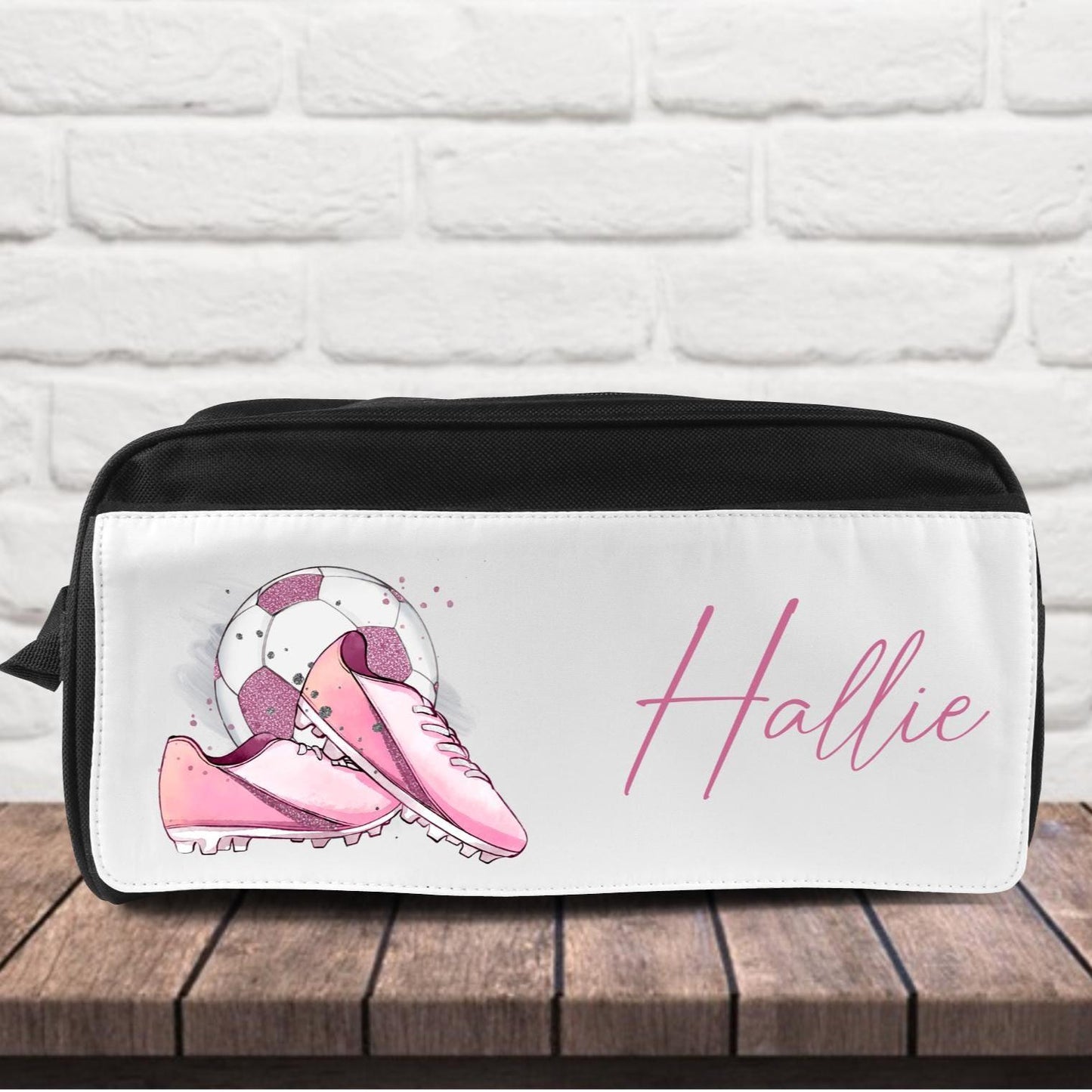 Personalised Pink Football Boot Bag: football gifts for girls, personalised boot bag