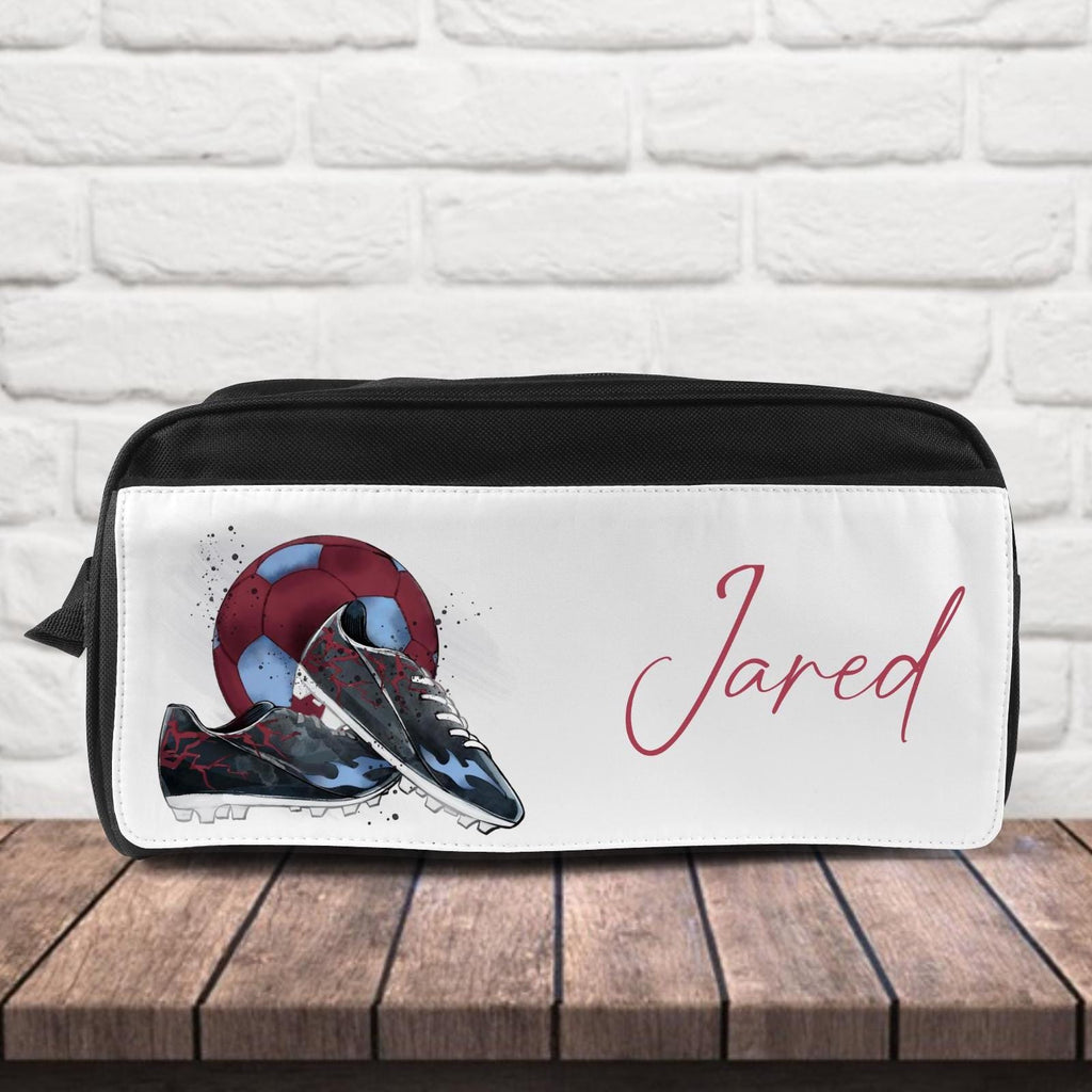 Personalised Football Boot Bag, sports shoe storage, gift for a footballer, football gift for him