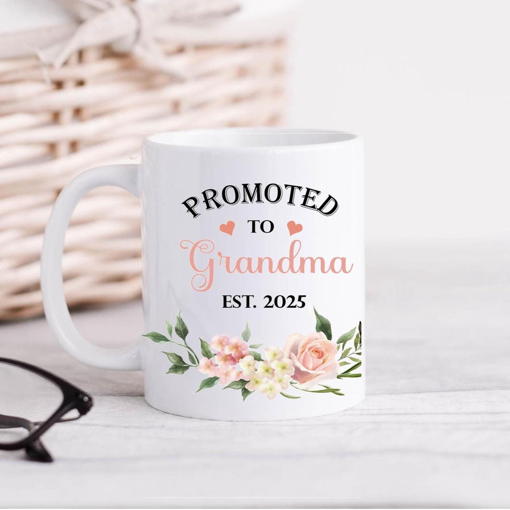 Promoted to Grandma & Grandad Mug Set: 2025 Pregnancy Announcement Gift
