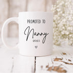 Promoted to Nanny/Grandad Mug: Custom Pregnancy Announcement Coffee Cup