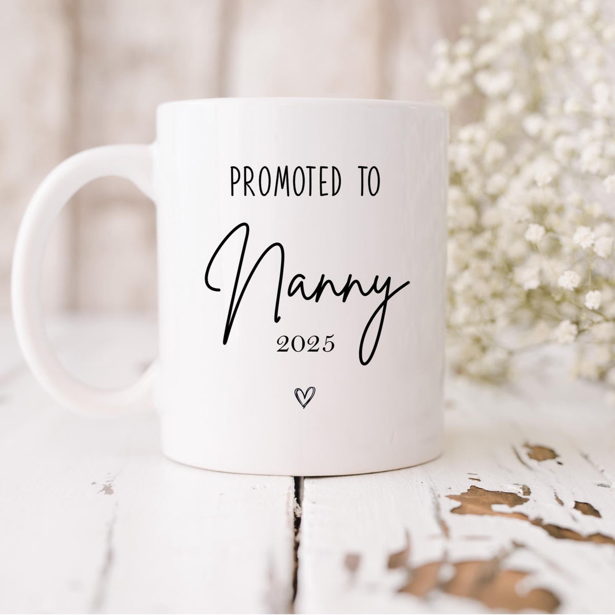 Promoted to Nanny/Grandad Mug: Custom Pregnancy Announcement Coffee Cup