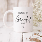 Promoted to Nanny/Grandad Mug: Custom Pregnancy Announcement Coffee Cup