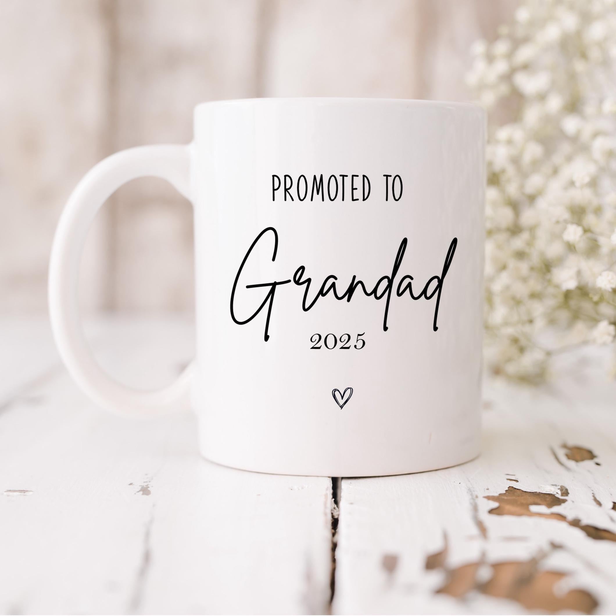 Promoted to Nanny/Grandad Mug: Custom Pregnancy Announcement Coffee Cup