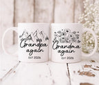 Grandma/Grandpa Again Mug: Pregnancy Announcement Coffee Cup