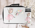 Personalised Ballerina Lunch Box and Water Bottle Set, Ballet Dancer Kids School Lunch Bag, Custom Gift for Girls