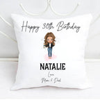 Personalised ADULT character birthday cushion, any age, your choice of personalisation - over 18s!