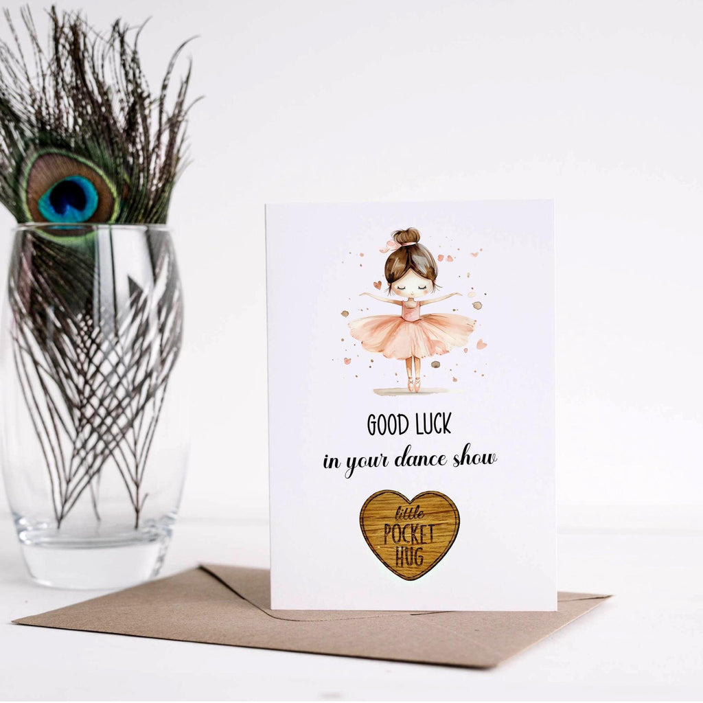 Personalised Ballerina Good Luck in your show Pocket Hug, Pocket hug token, keepsake gift for dance show,  Heart Hug Token, Bear Hug Token