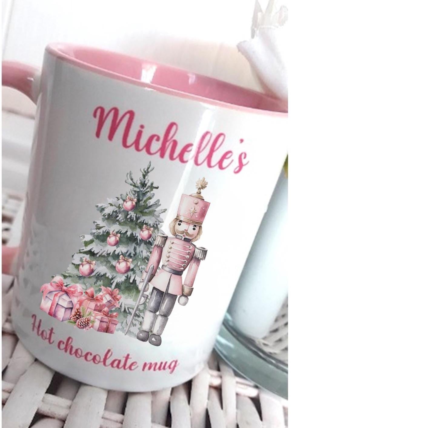 Pink Christmas Nutcracker personalised mug