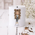 personalised Teen Girl Money Box: Custom Hair & Eye Color