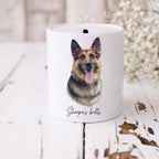 Personalised German Shepherd Money Box: Ceramic Coin Bank, Savings Jar