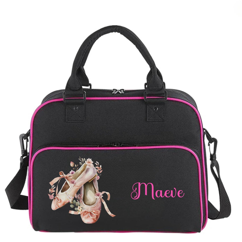 Personalised ballet slippers dance/ballet bag - choice of 4 bag colours