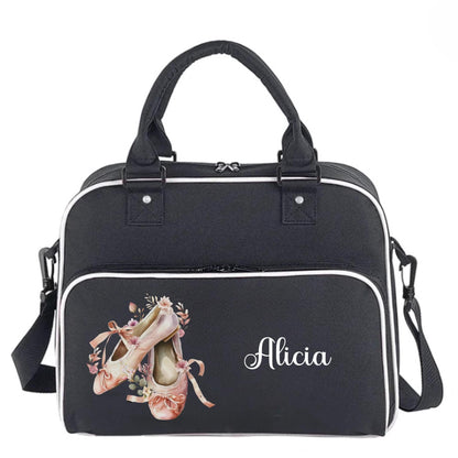Personalised ballet slippers dance/ballet bag - choice of 4 bag colours