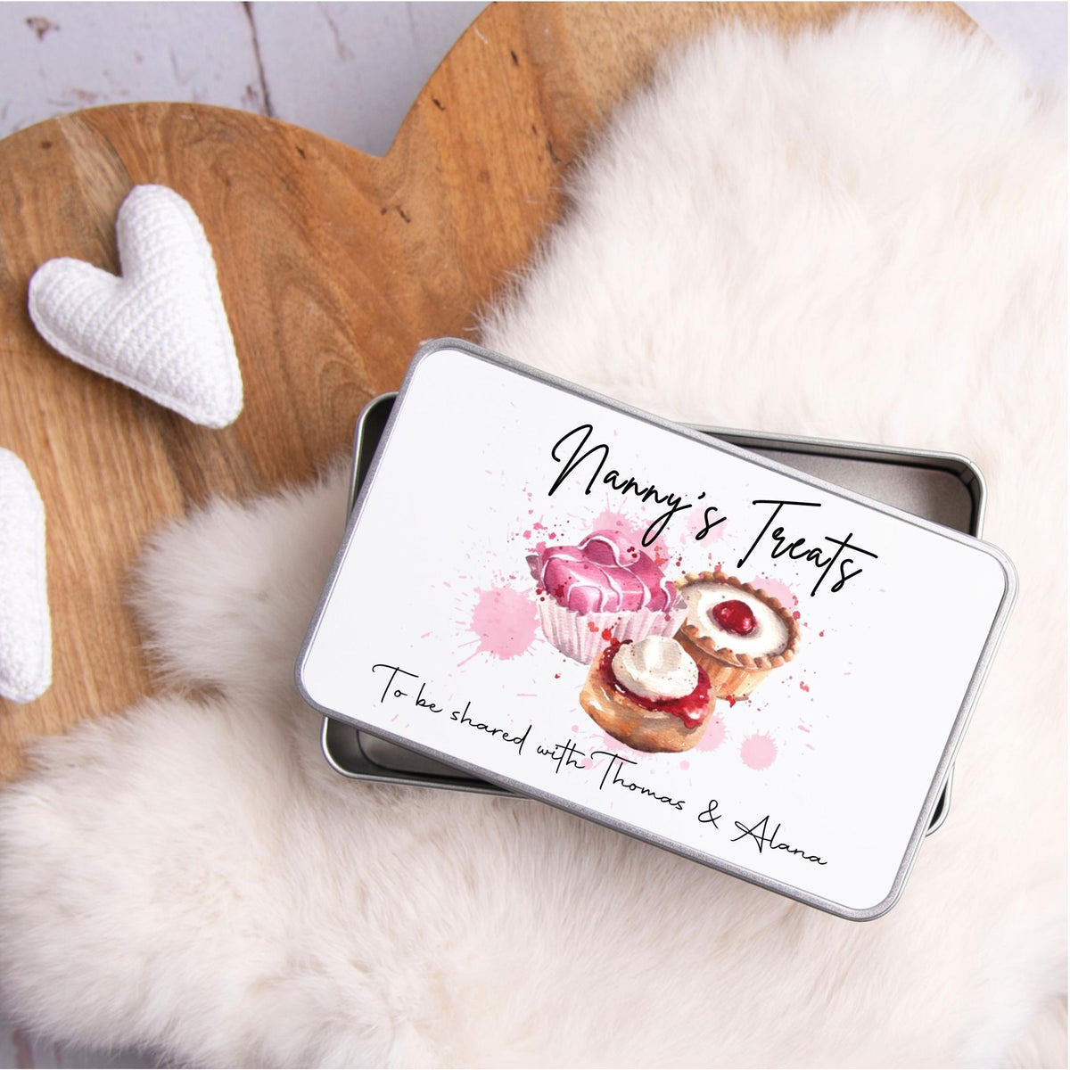 Personalised Nanny's Treat Tin - cakes design