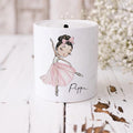 Personalised Ballerina Money Box, Custom Dance Gift, Girl’s Savings Bank with Hair Choice, Ballet Birthday Gift