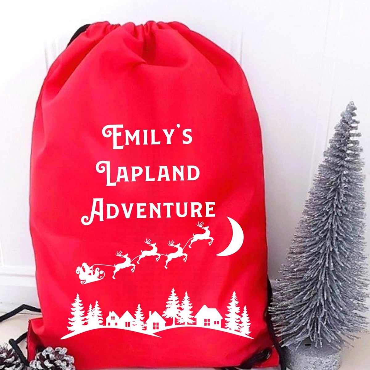 Personalised Lapland 2025 Drawstring Bag, bag for Lapland trip, Lapland reveal gift