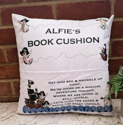 Personalised boy's Pirate Reading Cushion: Boy's Bedroom Decor
