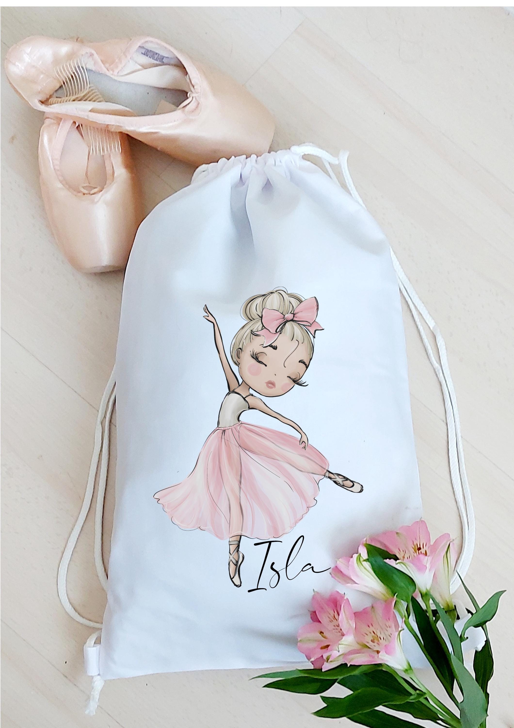 Personalised Ballerina Drawstring Bag: Gift for ballet dancer