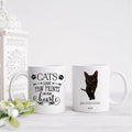 Personalised cat memorial photo mug, Cats leave pawprints on your heart memorial mug with photo and text
