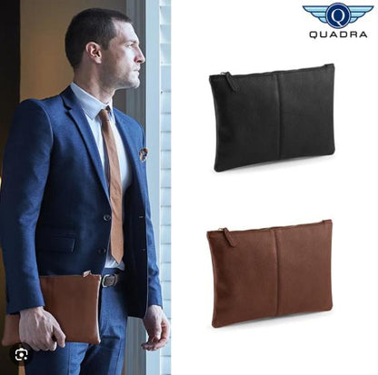 personalised Men's Accessory Pouch: Vegan Leather Toiletry Bag