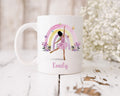 Personalised Ballerina Mug and Coaster Set: Rainbow Ballet Gift