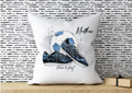 Personalised blue Football Cushion, gift for footballer, football bedroom decor, boys bedroom gifts