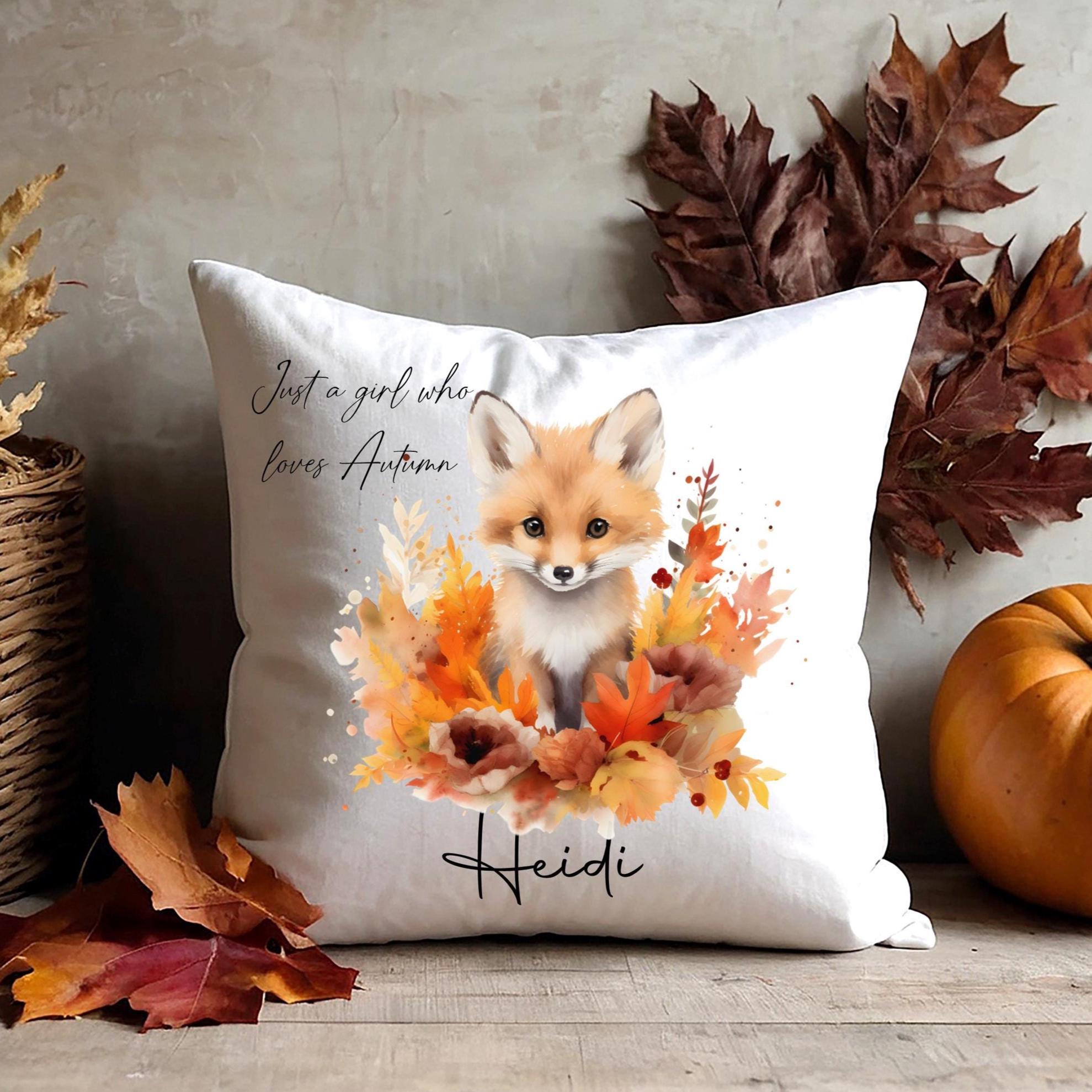 Personalised Autumn Fox Cushion
