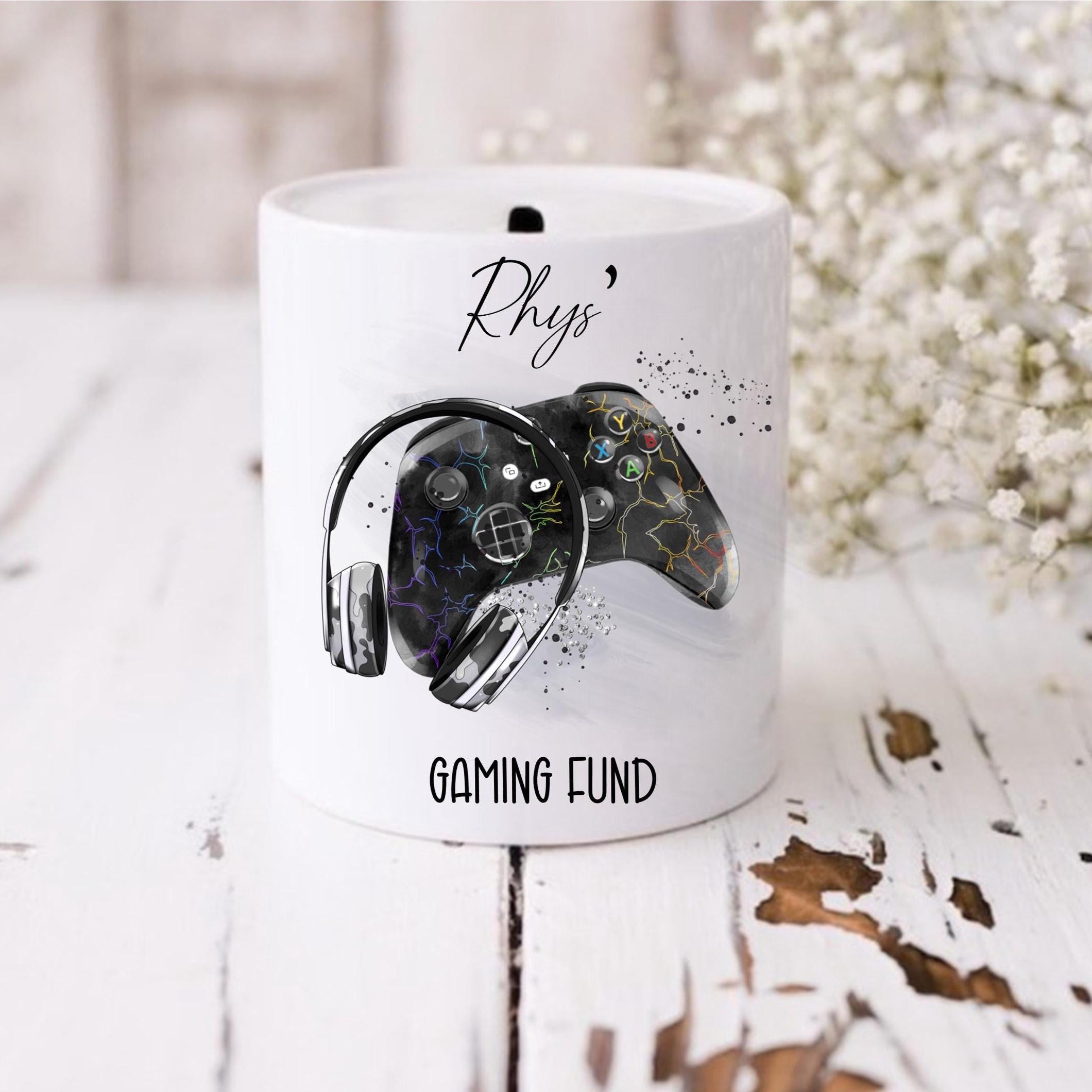 Personalised XBox style Money Box: Ceramic Gaming Fund Savings Pot
