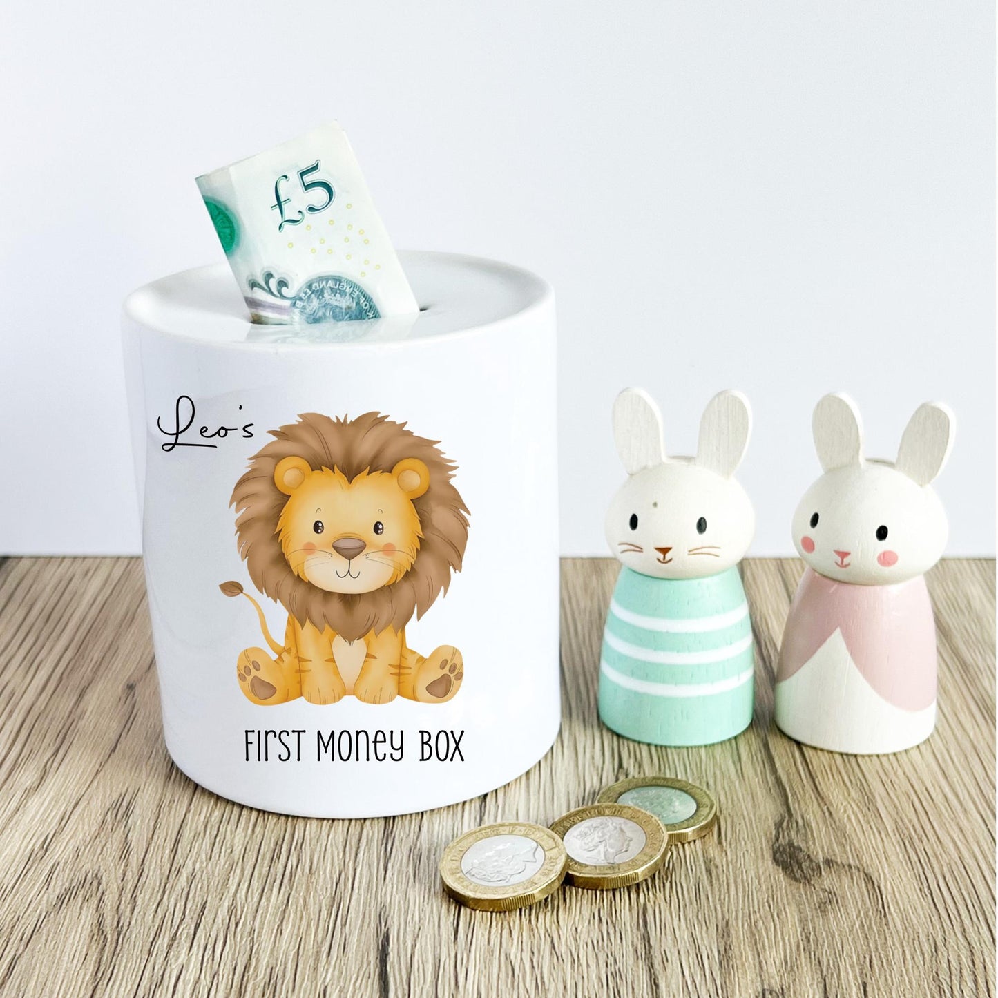 Cute Lion Ceramic Money Box – Children’s Animal Piggy Bank