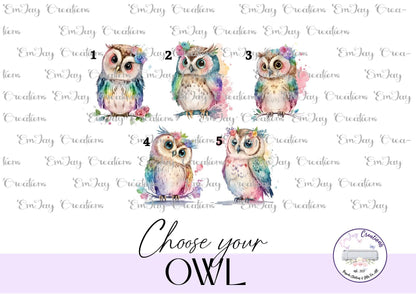 Personalised Cute Owl Mug, Watercolour Owl mug, Cute animal mug, gift for owl lover