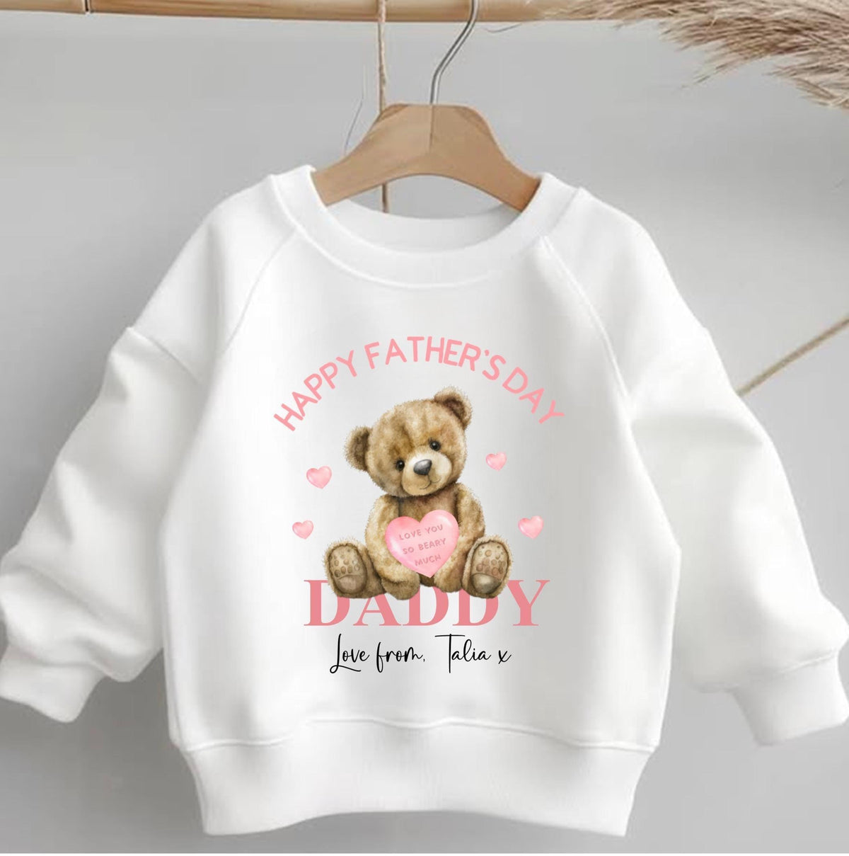 Personalised Father's Day Teddy Bear  Sweatshirt - available in blue or pink