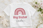 Personalised Big Sister Rainbow t-shirt, new baby announcement gift for sister, new sister gift