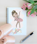 Personalised Ballerina Notebook, dance notes, notebook for dance, personalised notebook for dance class
