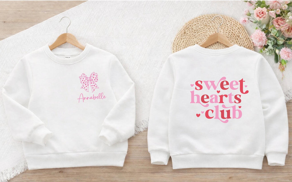 Personalised Sweet Hearts Club Valentine's Day Sweatshirt