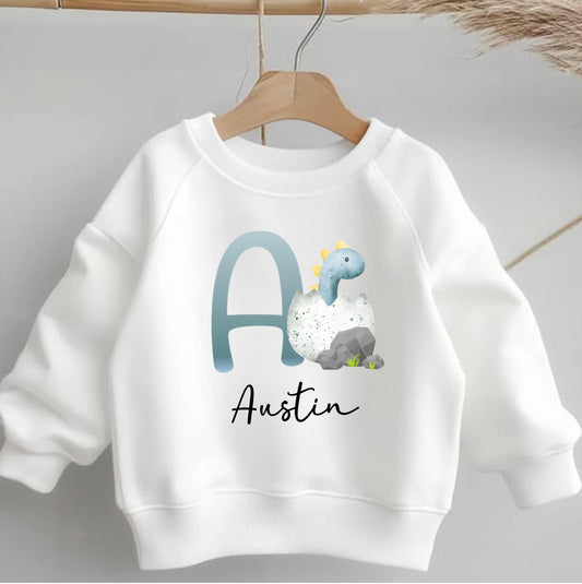 Boys personalised alphabet dinosaur sweatshirt